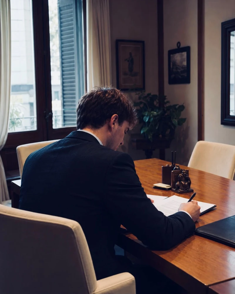 Valentín Adán trabajando en su escritorio